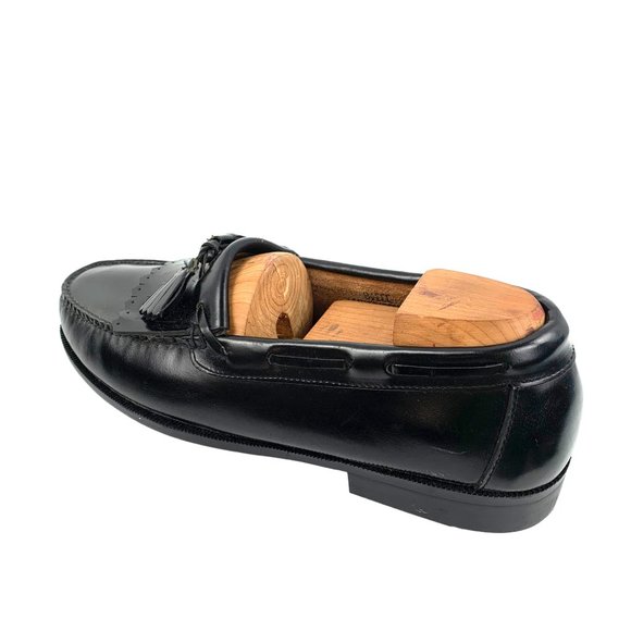 NEW Stuart McGuire Mens Black Leather‎ Kiltie Tassel Dress Loafers Size 9 EEE